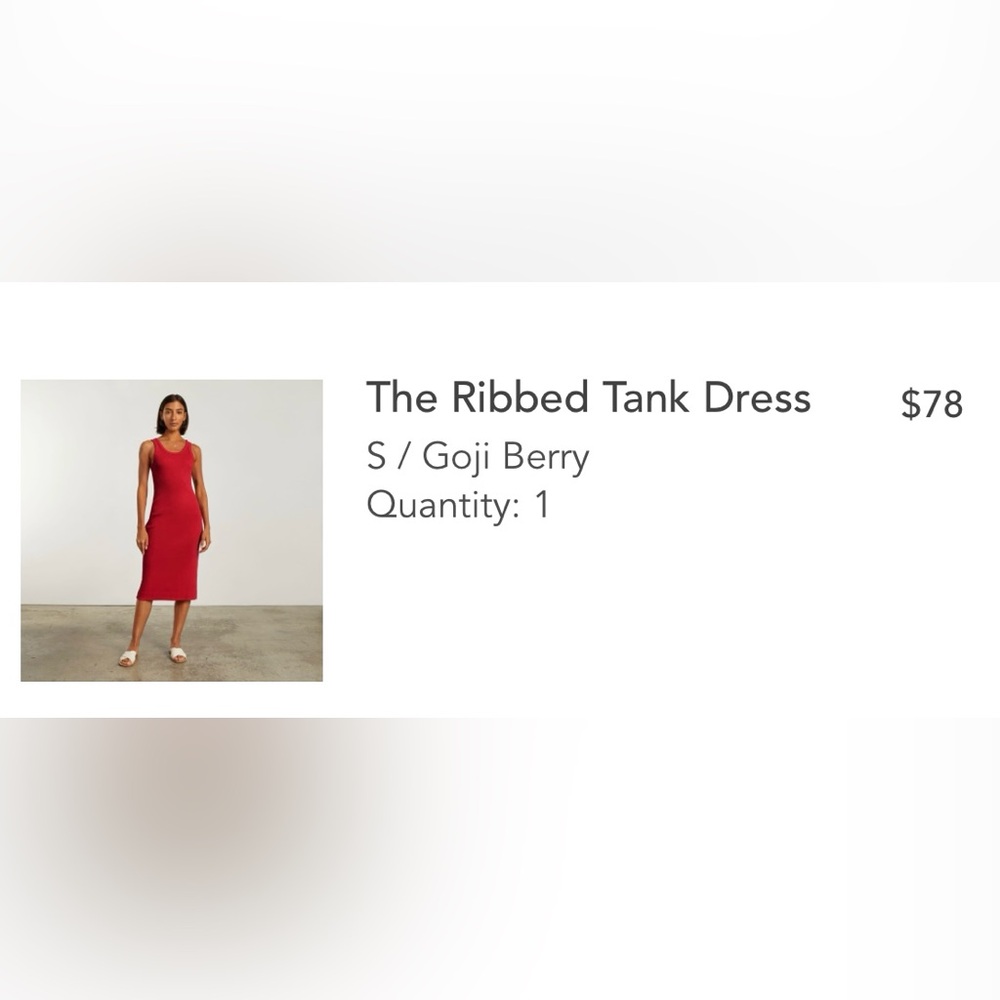 Everlane Ribbed Tank Dress in Red